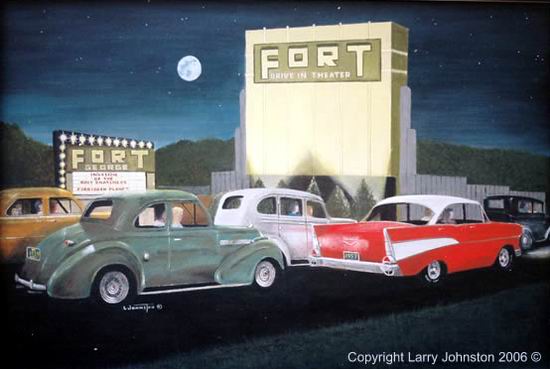 Fort George Drive-In Theatre - Original Art From Larry Johnston